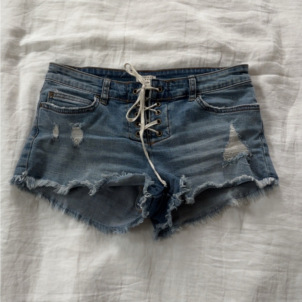 Billabong Blue Jean Shorts Distressed Cut-Off